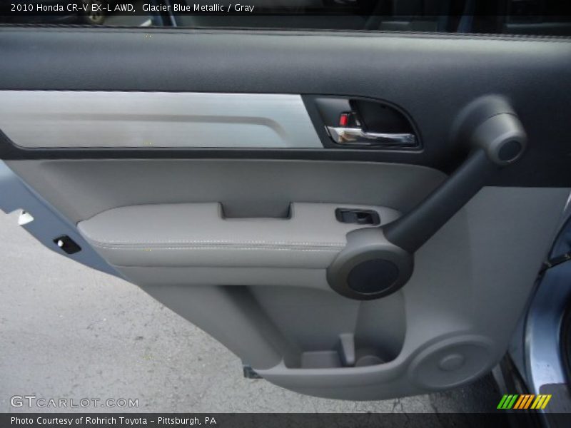 Glacier Blue Metallic / Gray 2010 Honda CR-V EX-L AWD