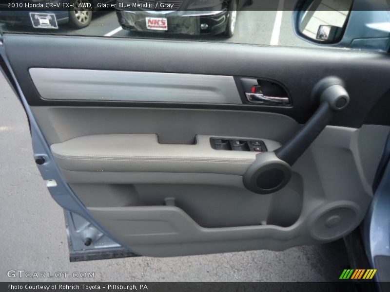 Glacier Blue Metallic / Gray 2010 Honda CR-V EX-L AWD