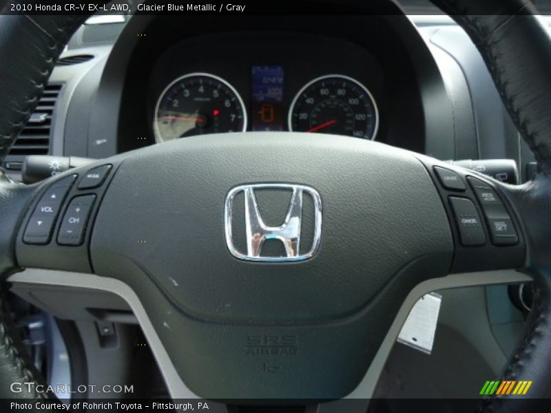 Glacier Blue Metallic / Gray 2010 Honda CR-V EX-L AWD