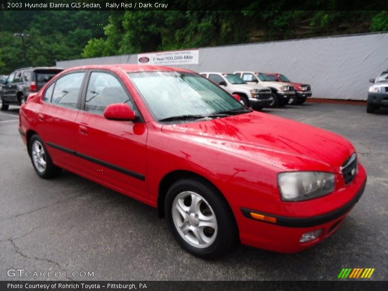 Rally Red / Dark Gray 2003 Hyundai Elantra GLS Sedan