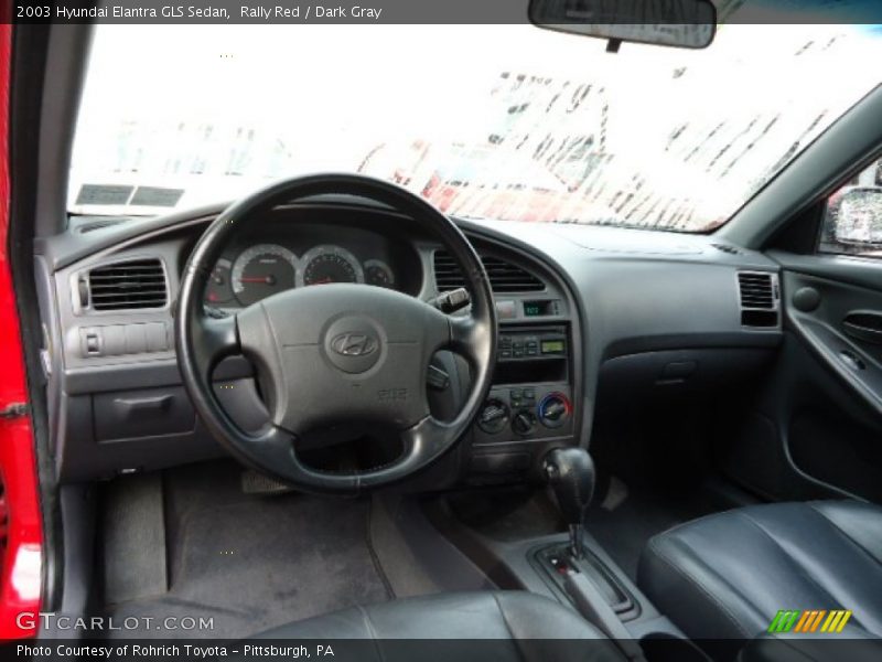 Rally Red / Dark Gray 2003 Hyundai Elantra GLS Sedan