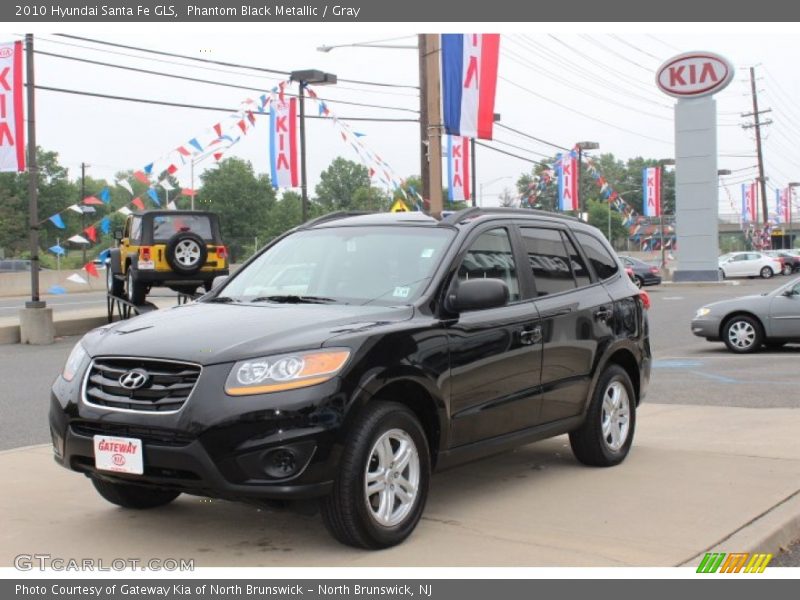 Phantom Black Metallic / Gray 2010 Hyundai Santa Fe GLS