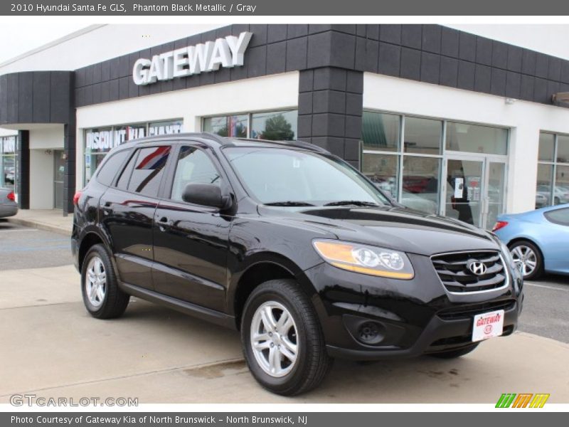 Phantom Black Metallic / Gray 2010 Hyundai Santa Fe GLS