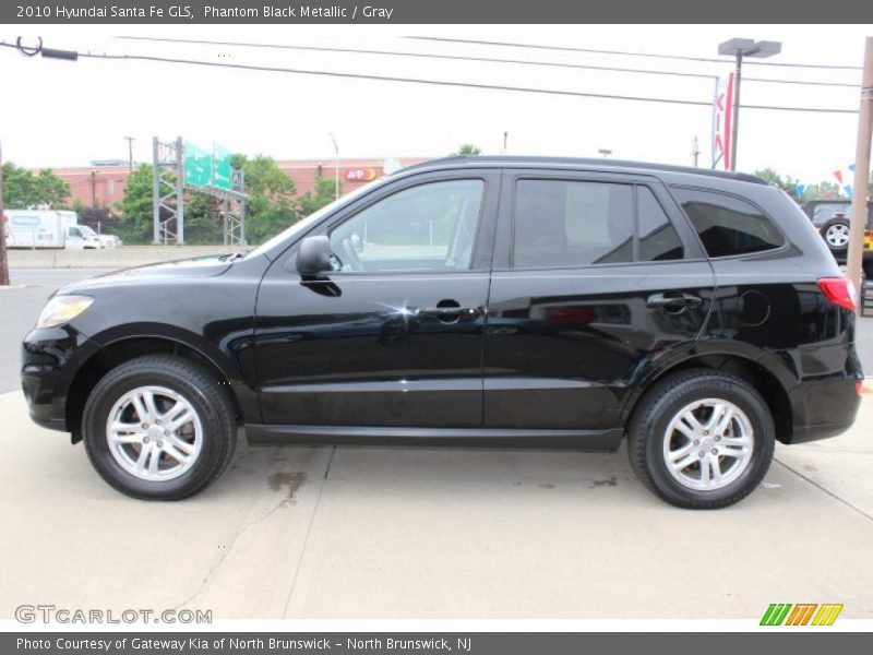 Phantom Black Metallic / Gray 2010 Hyundai Santa Fe GLS