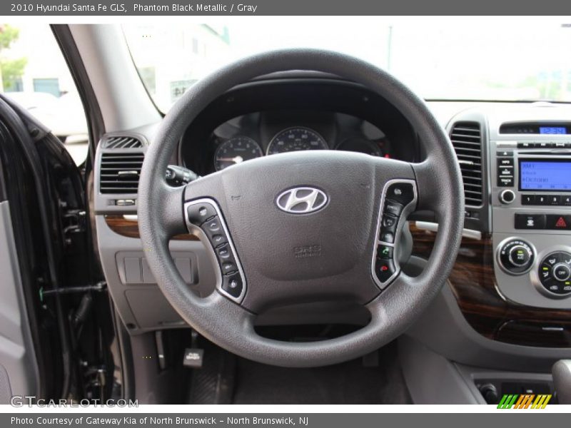 Phantom Black Metallic / Gray 2010 Hyundai Santa Fe GLS