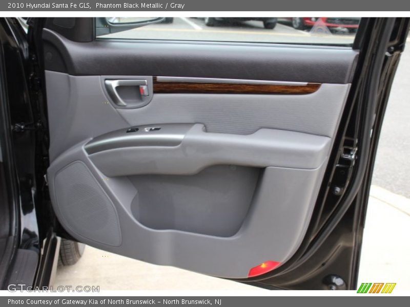 Phantom Black Metallic / Gray 2010 Hyundai Santa Fe GLS