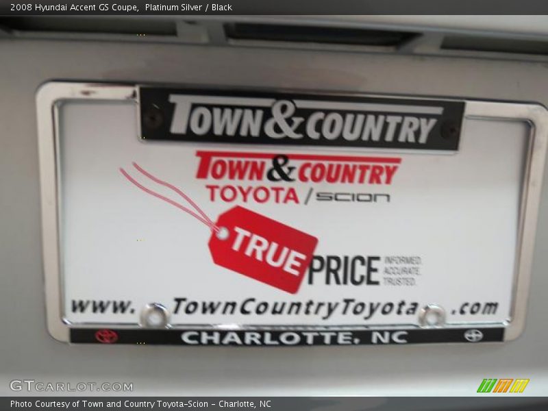 Platinum Silver / Black 2008 Hyundai Accent GS Coupe