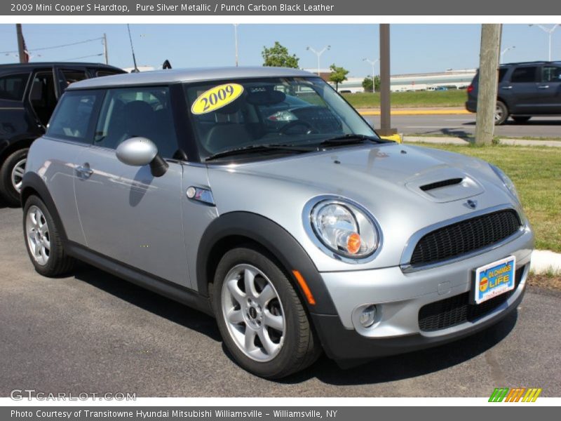 Pure Silver Metallic / Punch Carbon Black Leather 2009 Mini Cooper S Hardtop