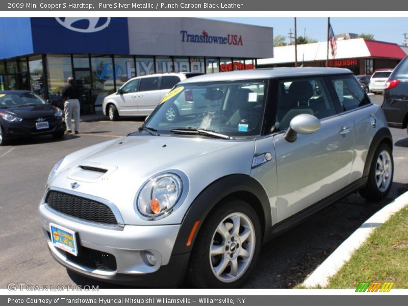 Pure Silver Metallic / Punch Carbon Black Leather 2009 Mini Cooper S Hardtop