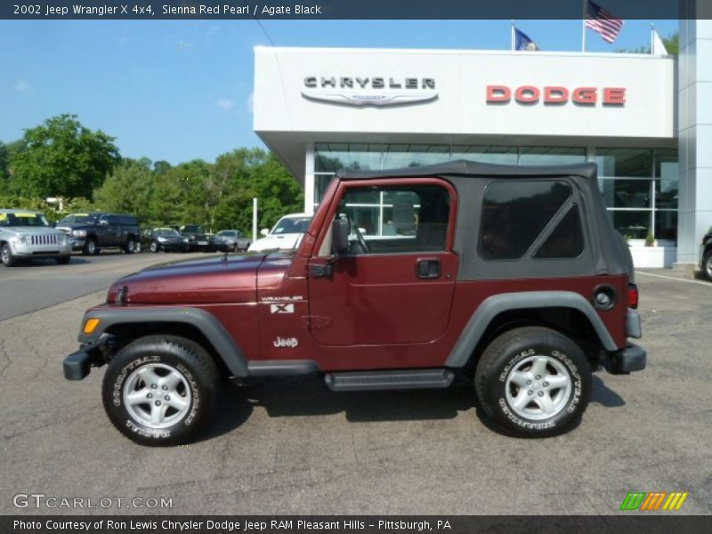 Sienna Red Pearl / Agate Black 2002 Jeep Wrangler X 4x4