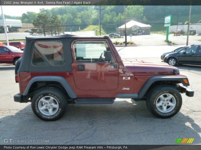 Sienna Red Pearl / Agate Black 2002 Jeep Wrangler X 4x4