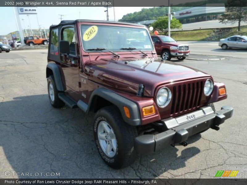Sienna Red Pearl / Agate Black 2002 Jeep Wrangler X 4x4