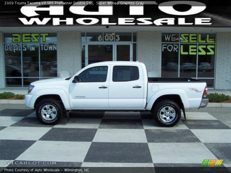 Super White / Graphite Gray 2009 Toyota Tacoma V6 SR5 PreRunner Double Cab
