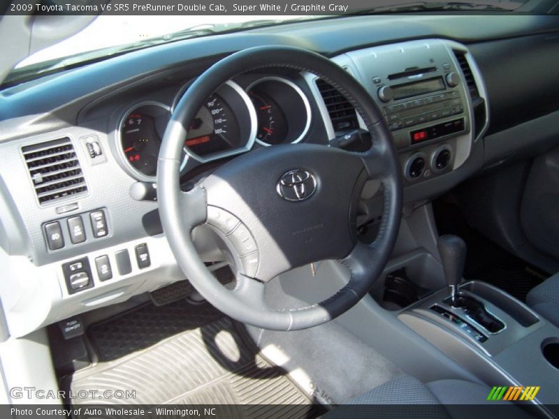 Super White / Graphite Gray 2009 Toyota Tacoma V6 SR5 PreRunner Double Cab