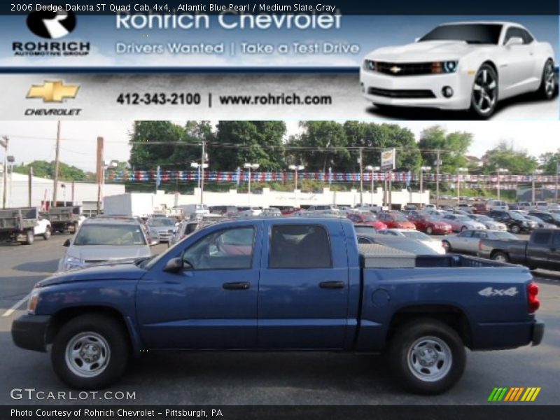 Atlantic Blue Pearl / Medium Slate Gray 2006 Dodge Dakota ST Quad Cab 4x4