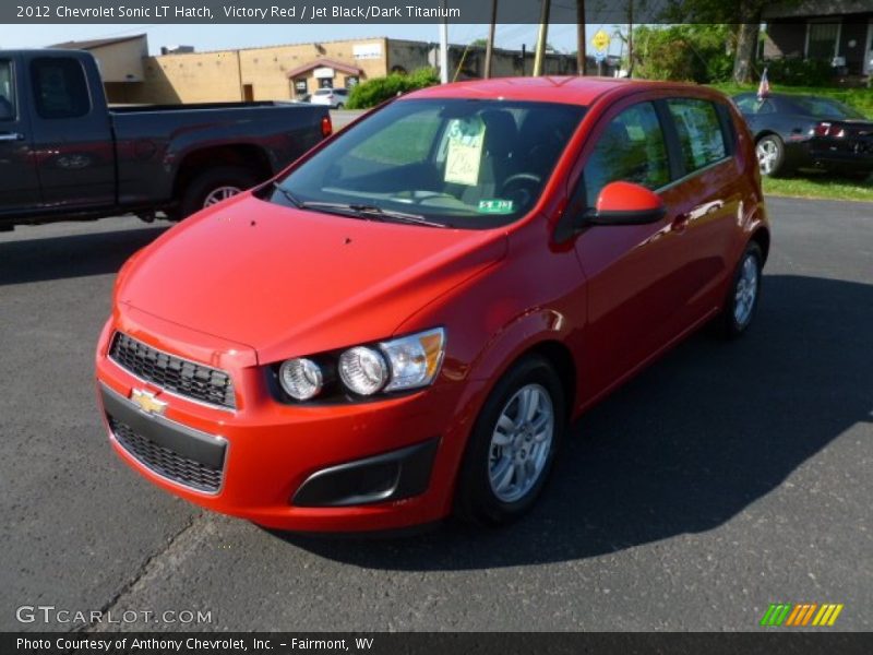 Victory Red / Jet Black/Dark Titanium 2012 Chevrolet Sonic LT Hatch