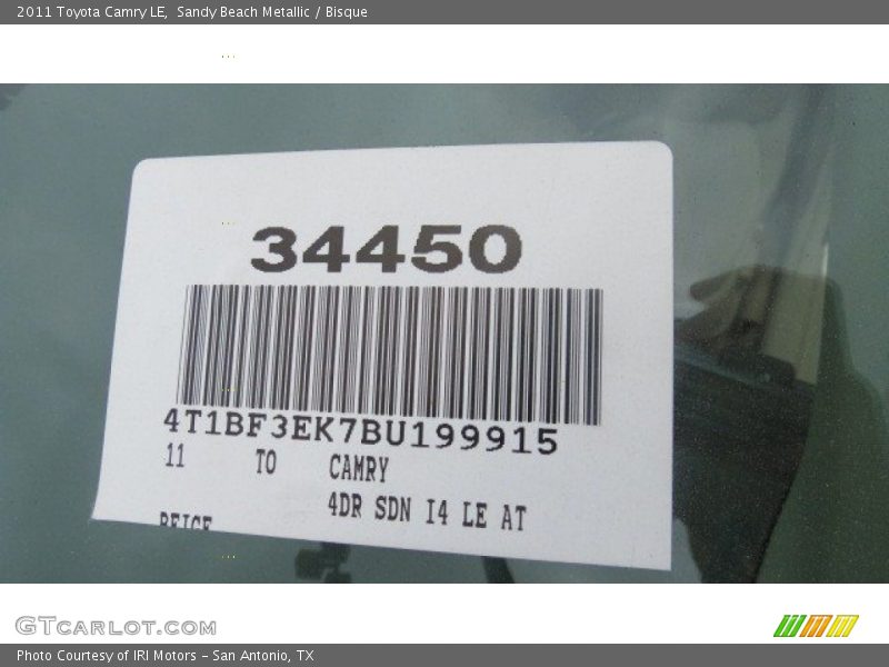 Sandy Beach Metallic / Bisque 2011 Toyota Camry LE