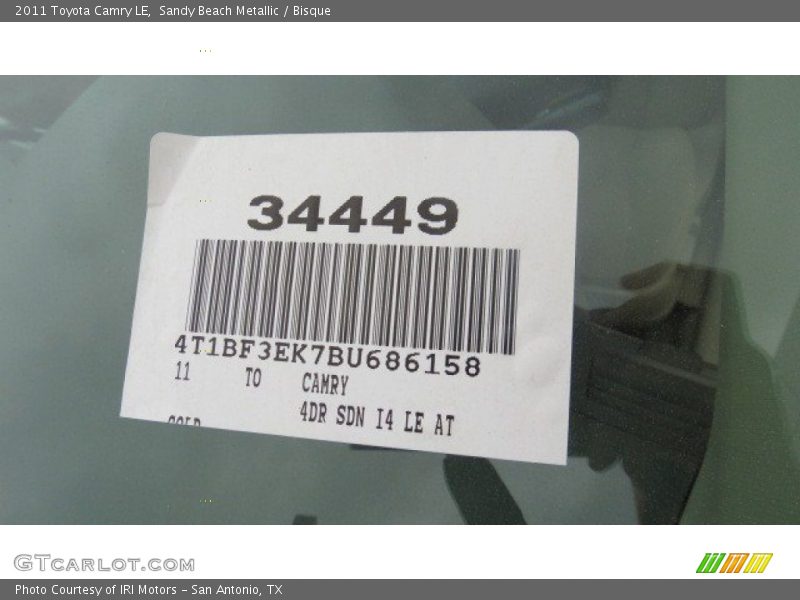 Sandy Beach Metallic / Bisque 2011 Toyota Camry LE