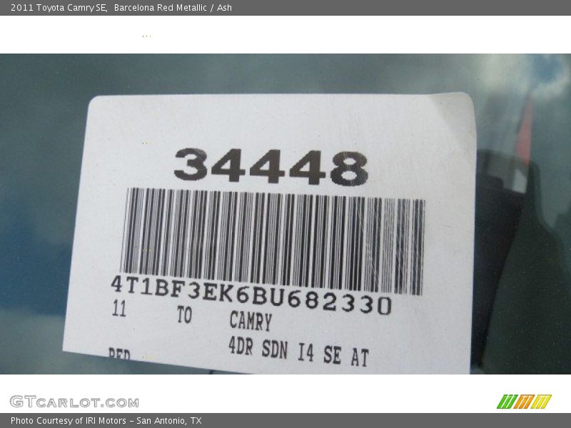 Barcelona Red Metallic / Ash 2011 Toyota Camry SE