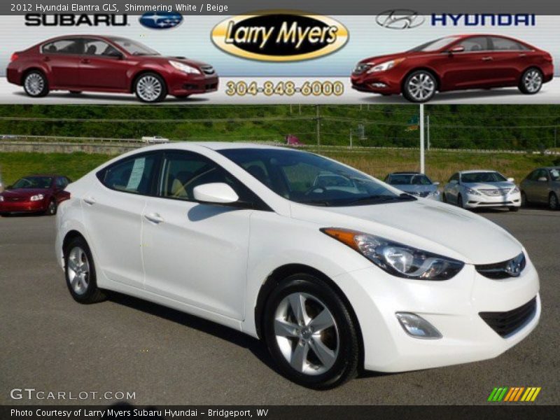 Shimmering White / Beige 2012 Hyundai Elantra GLS