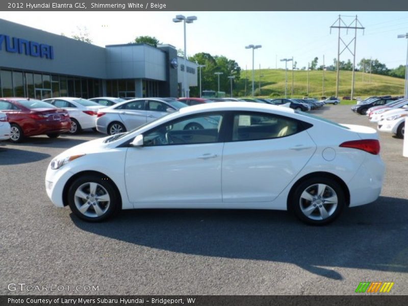 Shimmering White / Beige 2012 Hyundai Elantra GLS