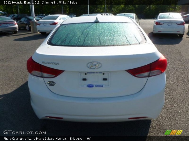 Shimmering White / Beige 2012 Hyundai Elantra GLS