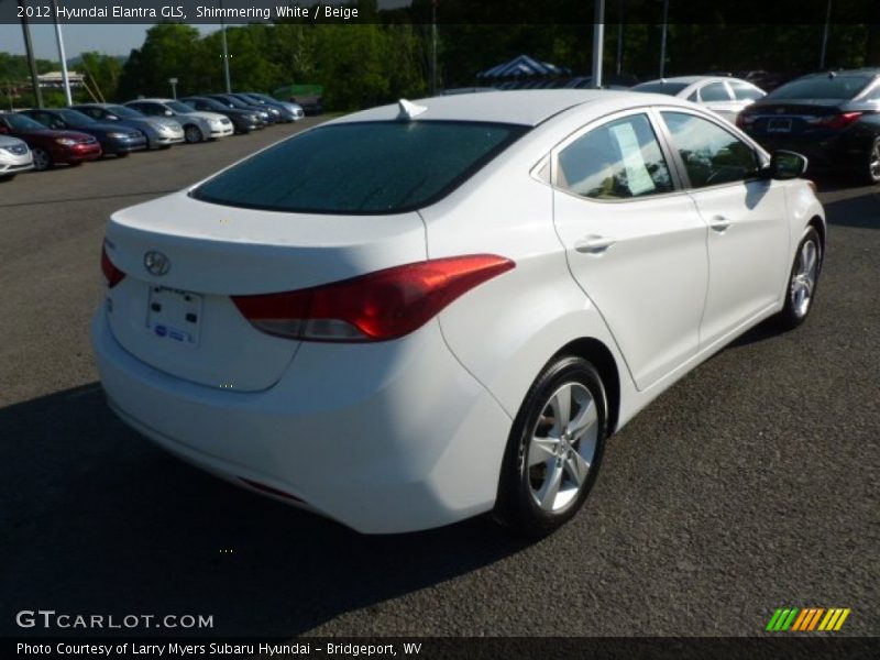 Shimmering White / Beige 2012 Hyundai Elantra GLS