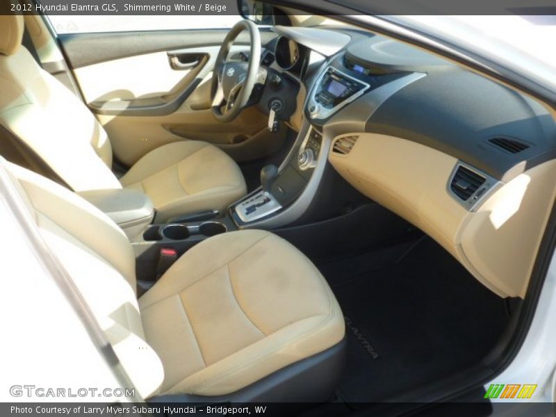 Shimmering White / Beige 2012 Hyundai Elantra GLS