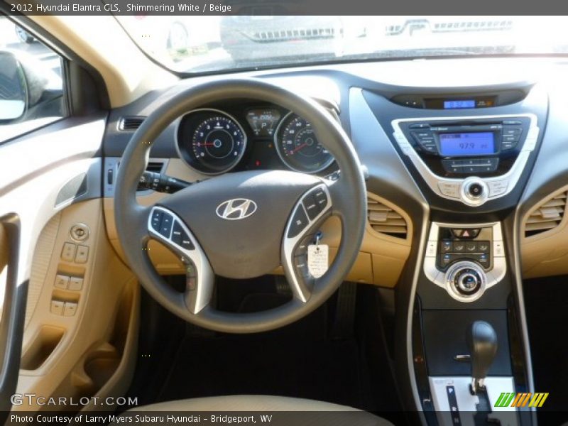 Shimmering White / Beige 2012 Hyundai Elantra GLS