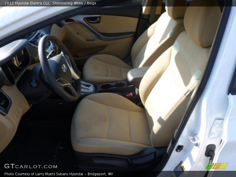 Shimmering White / Beige 2012 Hyundai Elantra GLS