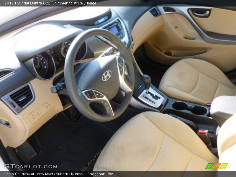 Shimmering White / Beige 2012 Hyundai Elantra GLS