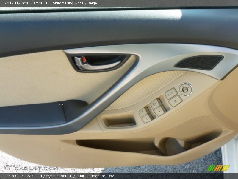 Shimmering White / Beige 2012 Hyundai Elantra GLS