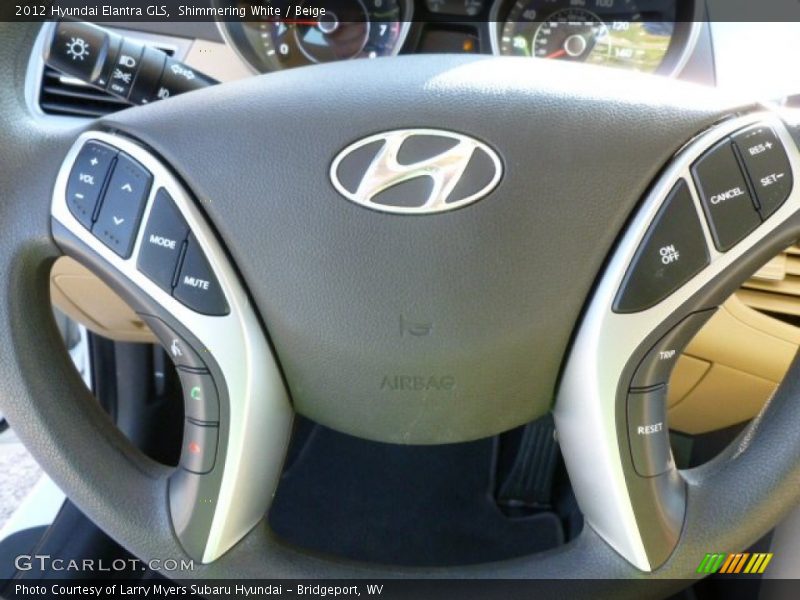 Shimmering White / Beige 2012 Hyundai Elantra GLS