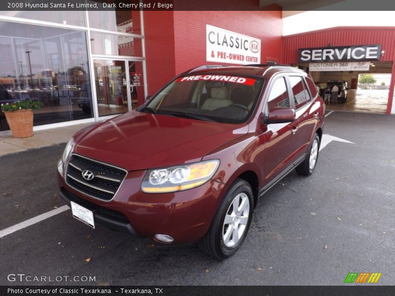 Dark Cherry Red / Beige 2008 Hyundai Santa Fe Limited