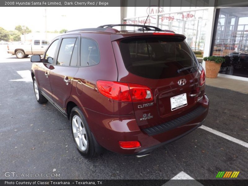 Dark Cherry Red / Beige 2008 Hyundai Santa Fe Limited