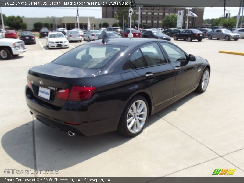 Black Sapphire Metallic / Oyster/Black 2012 BMW 5 Series 535i Sedan