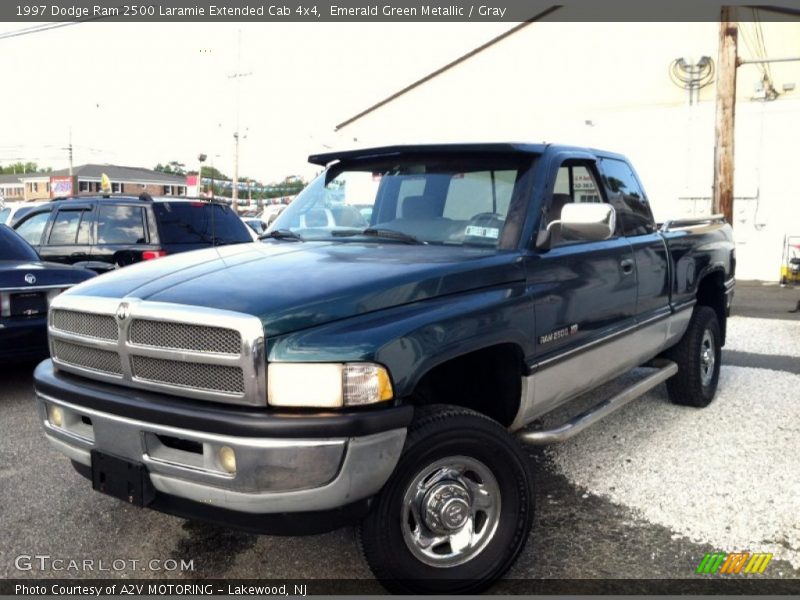 Emerald Green Metallic / Gray 1997 Dodge Ram 2500 Laramie Extended Cab 4x4