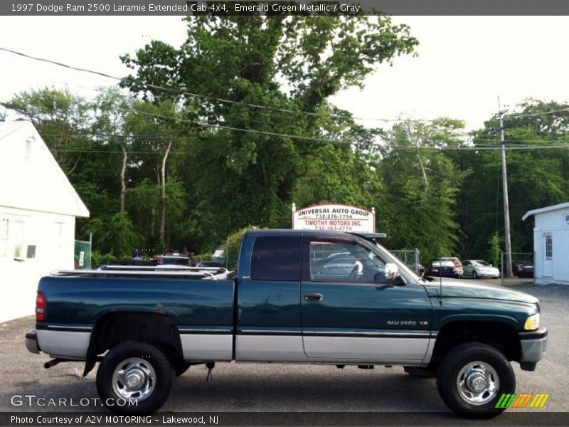 Emerald Green Metallic / Gray 1997 Dodge Ram 2500 Laramie Extended Cab 4x4