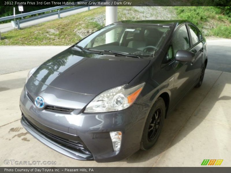 Winter Gray Metallic / Dark Gray 2012 Toyota Prius 3rd Gen Three Hybrid