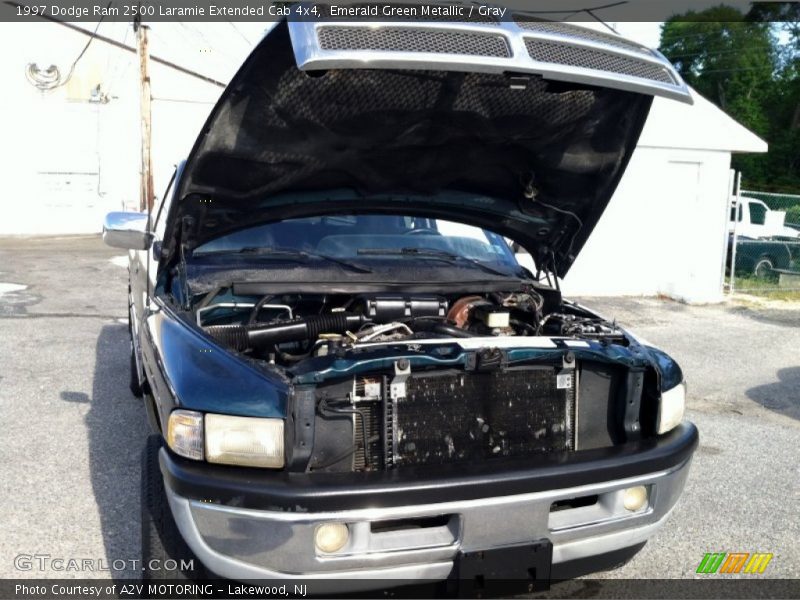Emerald Green Metallic / Gray 1997 Dodge Ram 2500 Laramie Extended Cab 4x4