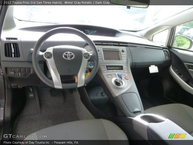 Winter Gray Metallic / Dark Gray 2012 Toyota Prius 3rd Gen Three Hybrid