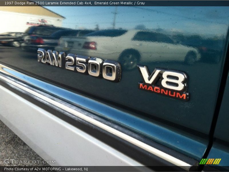 Emerald Green Metallic / Gray 1997 Dodge Ram 2500 Laramie Extended Cab 4x4