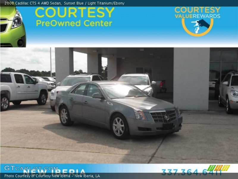 Sunset Blue / Light Titanium/Ebony 2008 Cadillac CTS 4 AWD Sedan