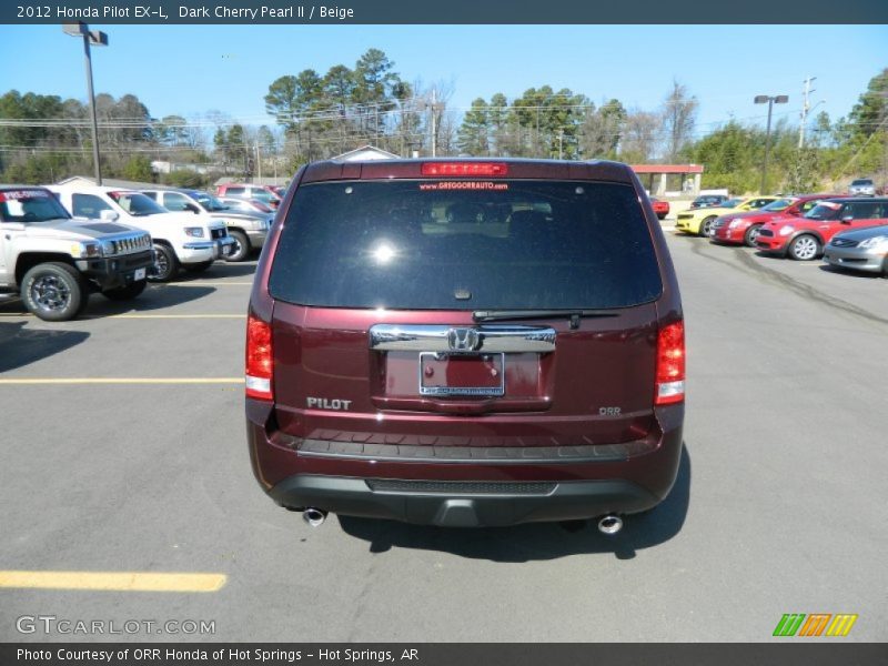 Dark Cherry Pearl II / Beige 2012 Honda Pilot EX-L