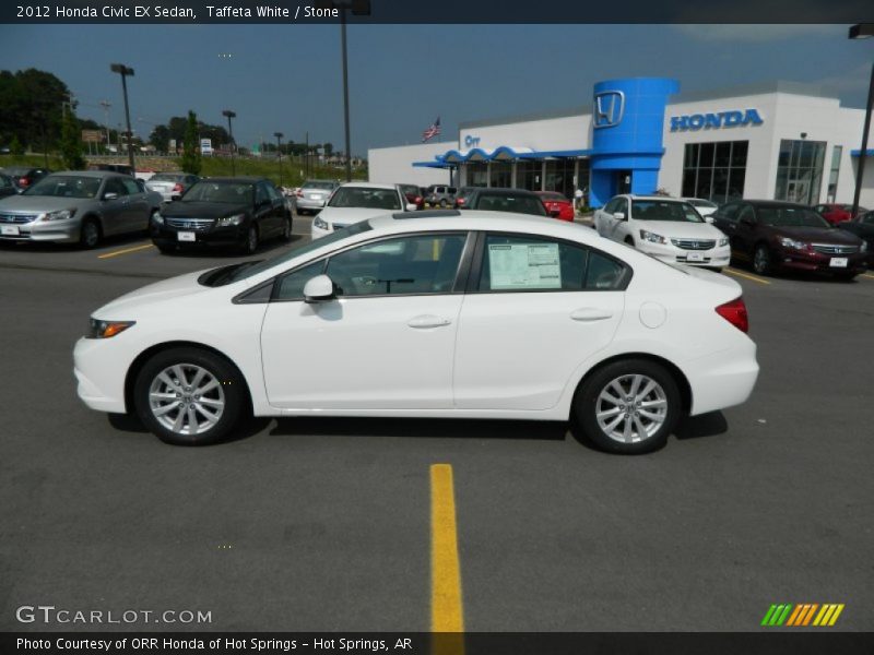Taffeta White / Stone 2012 Honda Civic EX Sedan