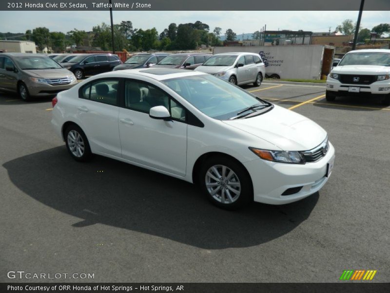 Taffeta White / Stone 2012 Honda Civic EX Sedan