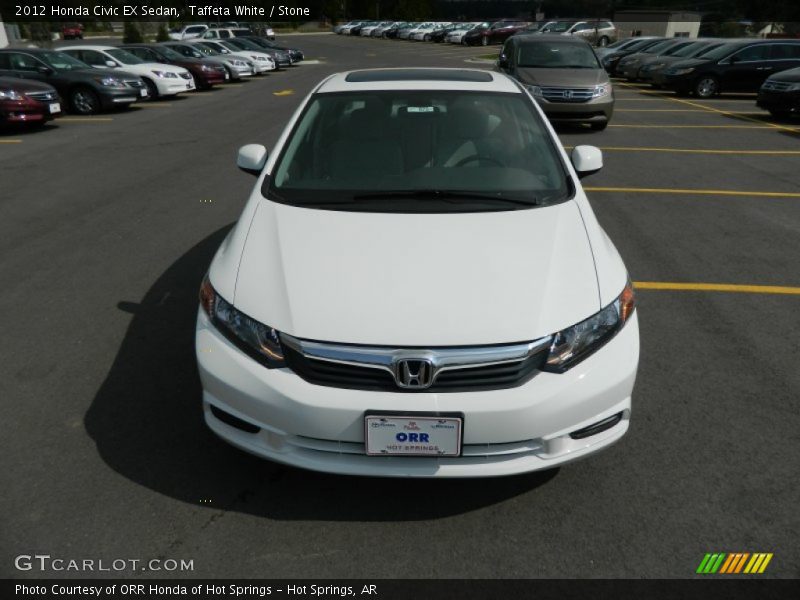 Taffeta White / Stone 2012 Honda Civic EX Sedan