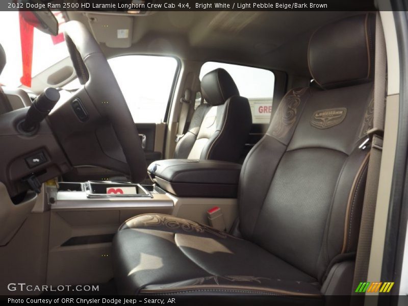 Bright White / Light Pebble Beige/Bark Brown 2012 Dodge Ram 2500 HD Laramie Longhorn Crew Cab 4x4