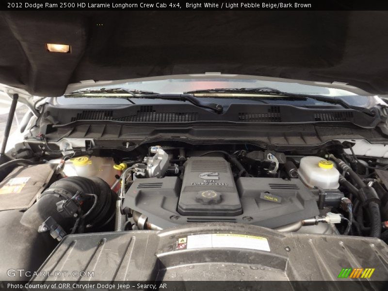 Bright White / Light Pebble Beige/Bark Brown 2012 Dodge Ram 2500 HD Laramie Longhorn Crew Cab 4x4