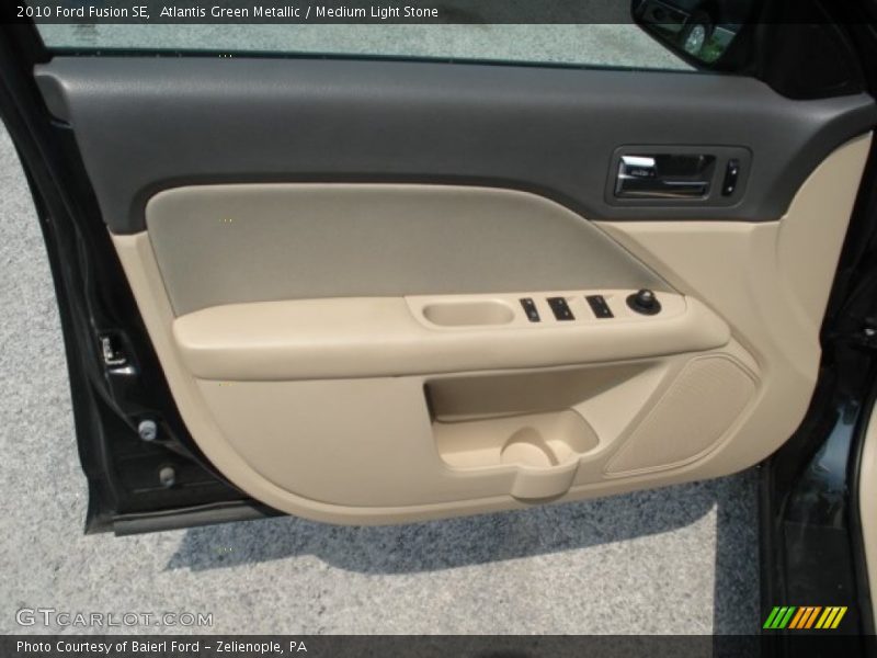 Atlantis Green Metallic / Medium Light Stone 2010 Ford Fusion SE